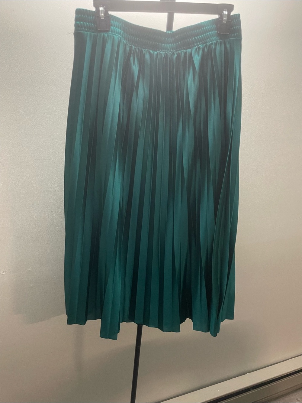 Studio West Teal Pleated Midi Skirt